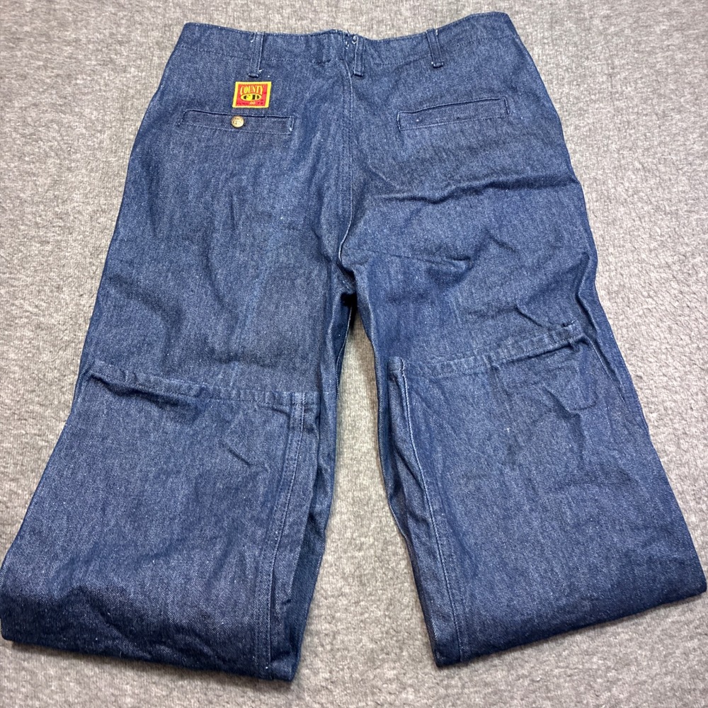 County FB Denim Jeans Mens 32x28 Blue Vintage‎ Distressed Baggy Wide Leg Work